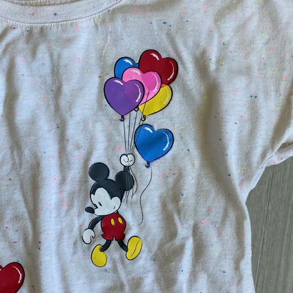 Disney Girls Mickey and Minnie balloon T-shirt size 7/8 - Picture 2 of 6